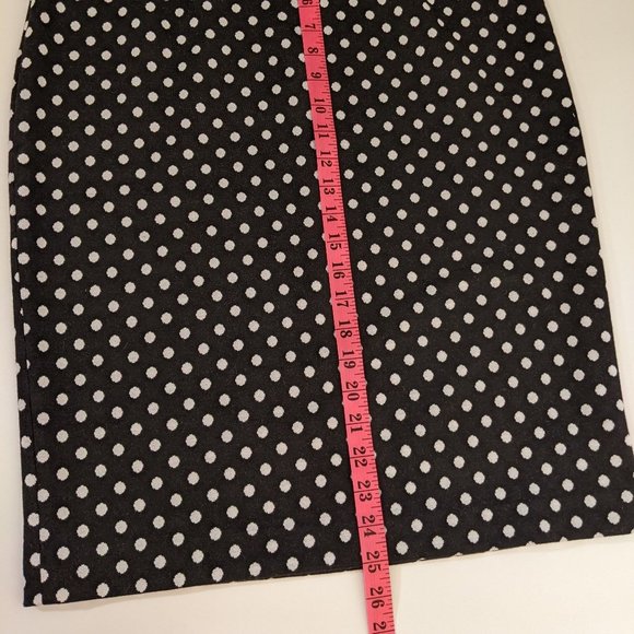 Grace Black and White Polka Don Pencil Skirt. Length: 25" - Picture 8 of 9